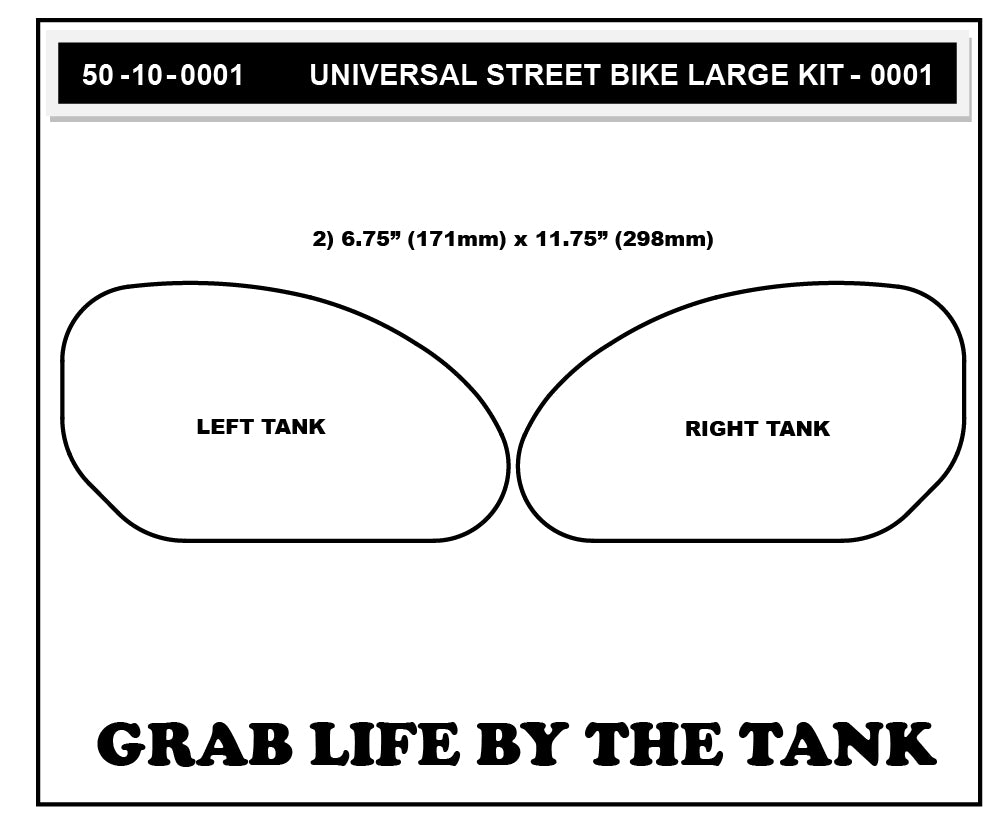 Universal Street Bike: Large Sport Bike Tank Grips (0001)