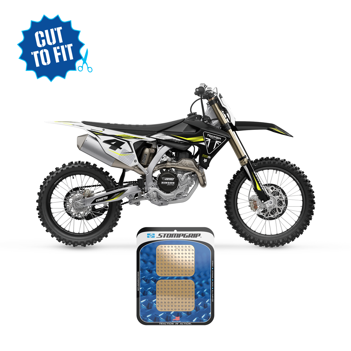 Universal Dirt Bike 3D Griptape - Airbox/Number Plate - (Squares) Volcano Clear