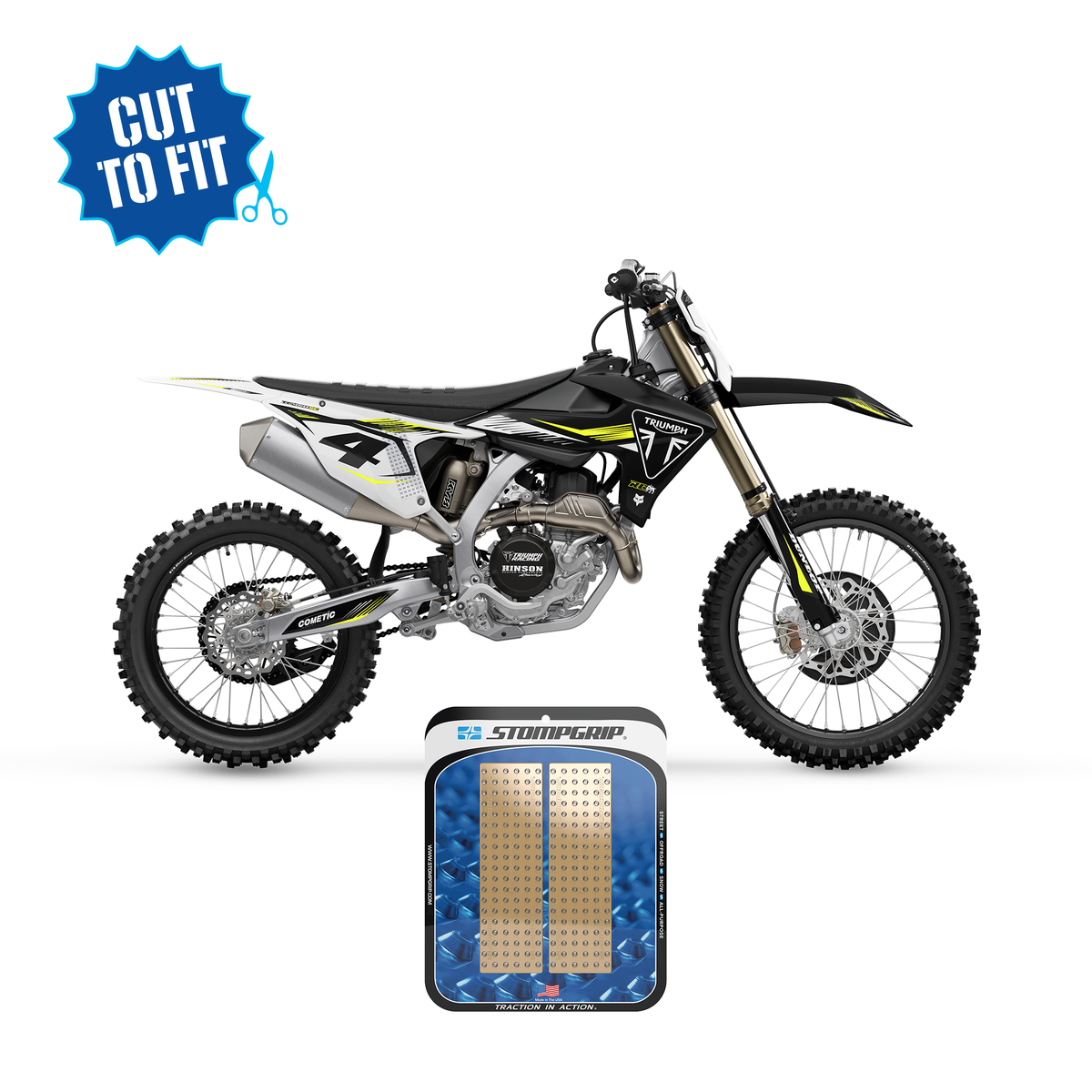 Universal Dirt Bike 3D Griptape - Shroud - (Rectangles) Volcano Clear