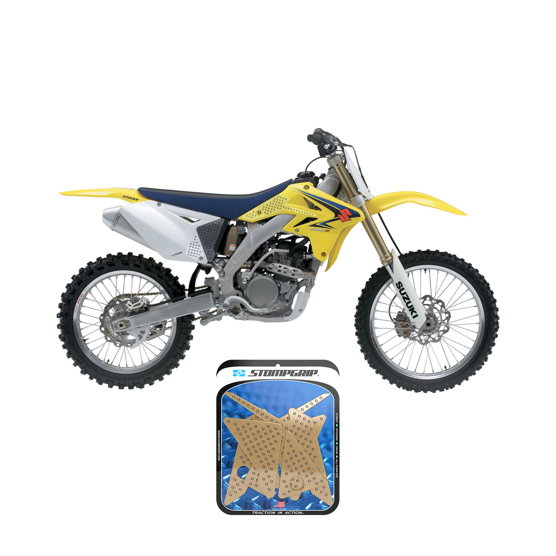ムスタング Stompgrip - Suzuki RM-Z250 07-09 Dirt Bike 3D Griptape Kit (0040)