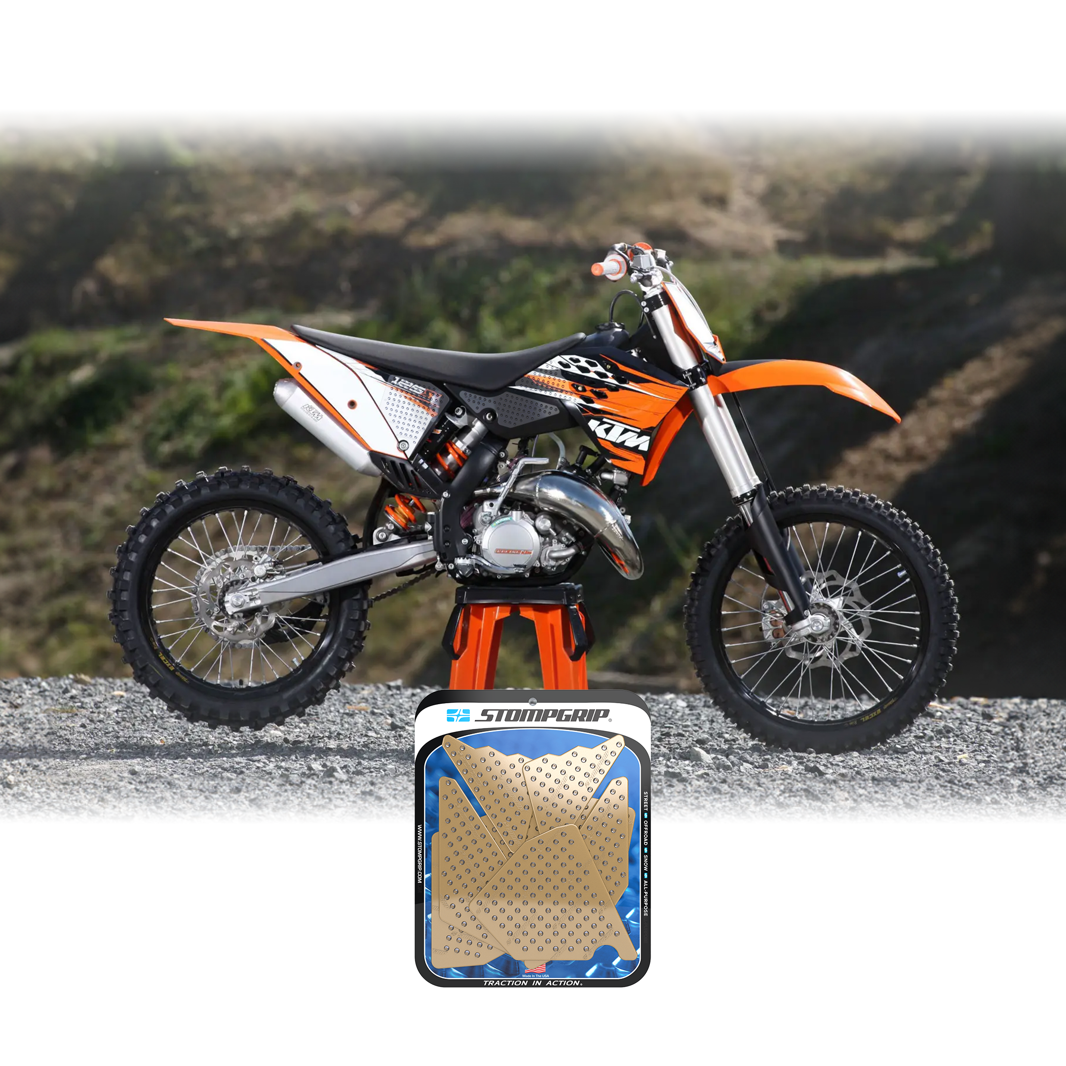 Stompgrip - KTM 125 SX 07-10 Dirt Bike 3D Griptape Kit (0048-1)
