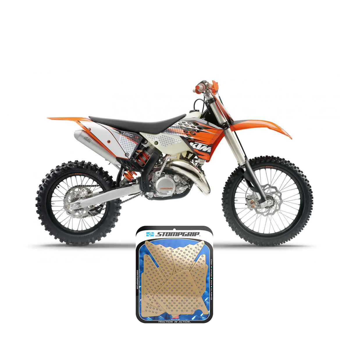 KTM 200 XC-W 08-11 Dirt Bike 3D Griptape Kit (0048-7) - Stompgrip