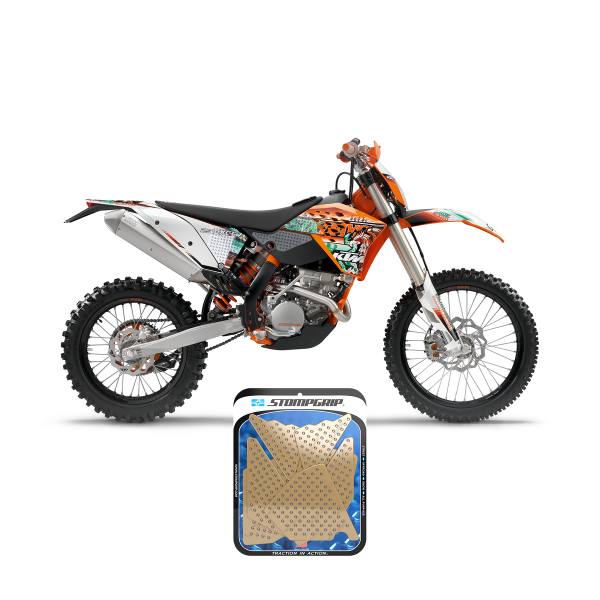 KTM 250 XC-F 07-10 Dirt Bike 3D Griptape Kit (0048-9)