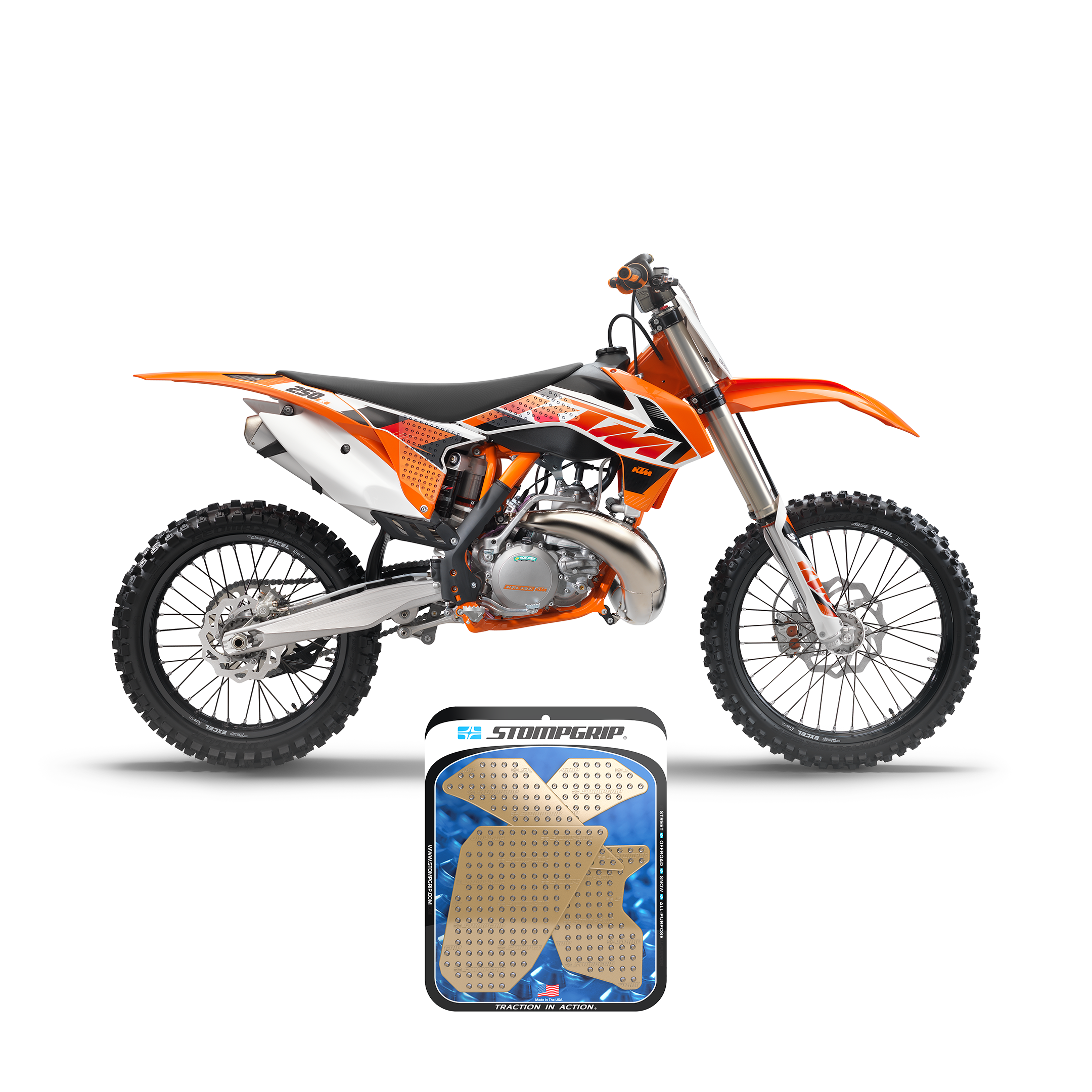 Stompgrip - KTM 250/350 EXC-F 14-16 Dirt Bike 3D Griptape Kit (0053-1)
