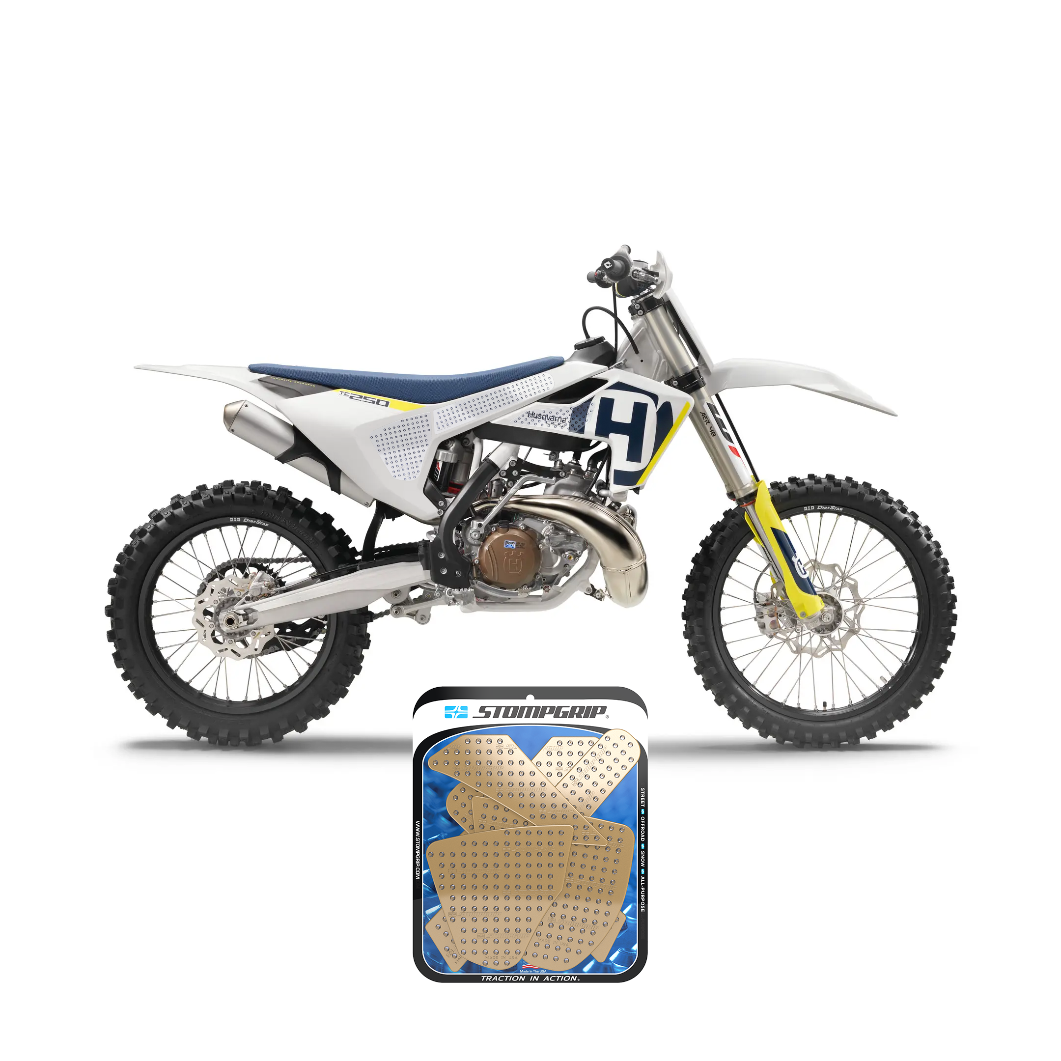 Stompgrip Husqvarna TC 250 17 18 Dirt Bike 3D Griptape Kit 0068 5