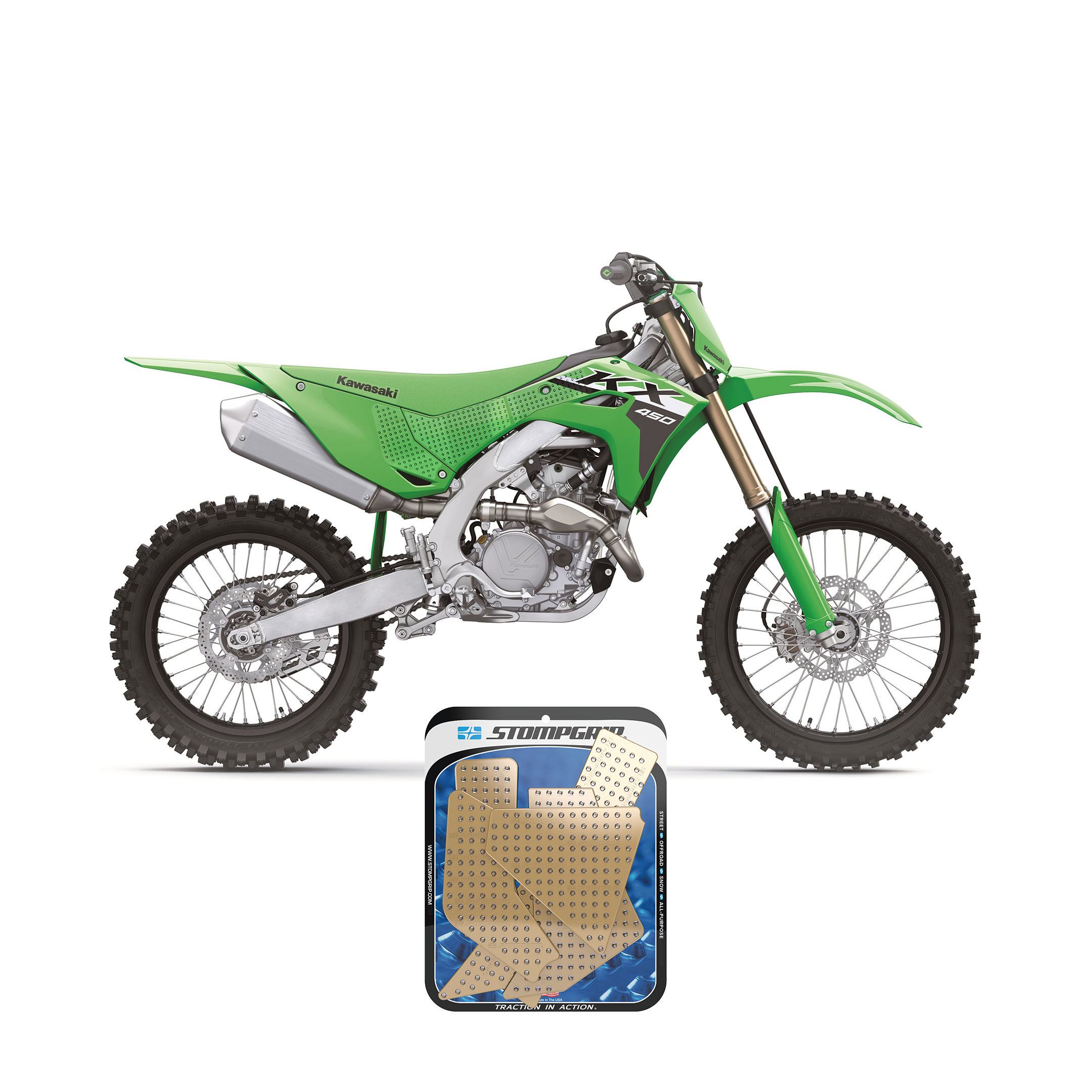 Stompgrip - Kawasaki KX 450/X 2024-2025 Dirt Bike 3D Griptape Kit (009