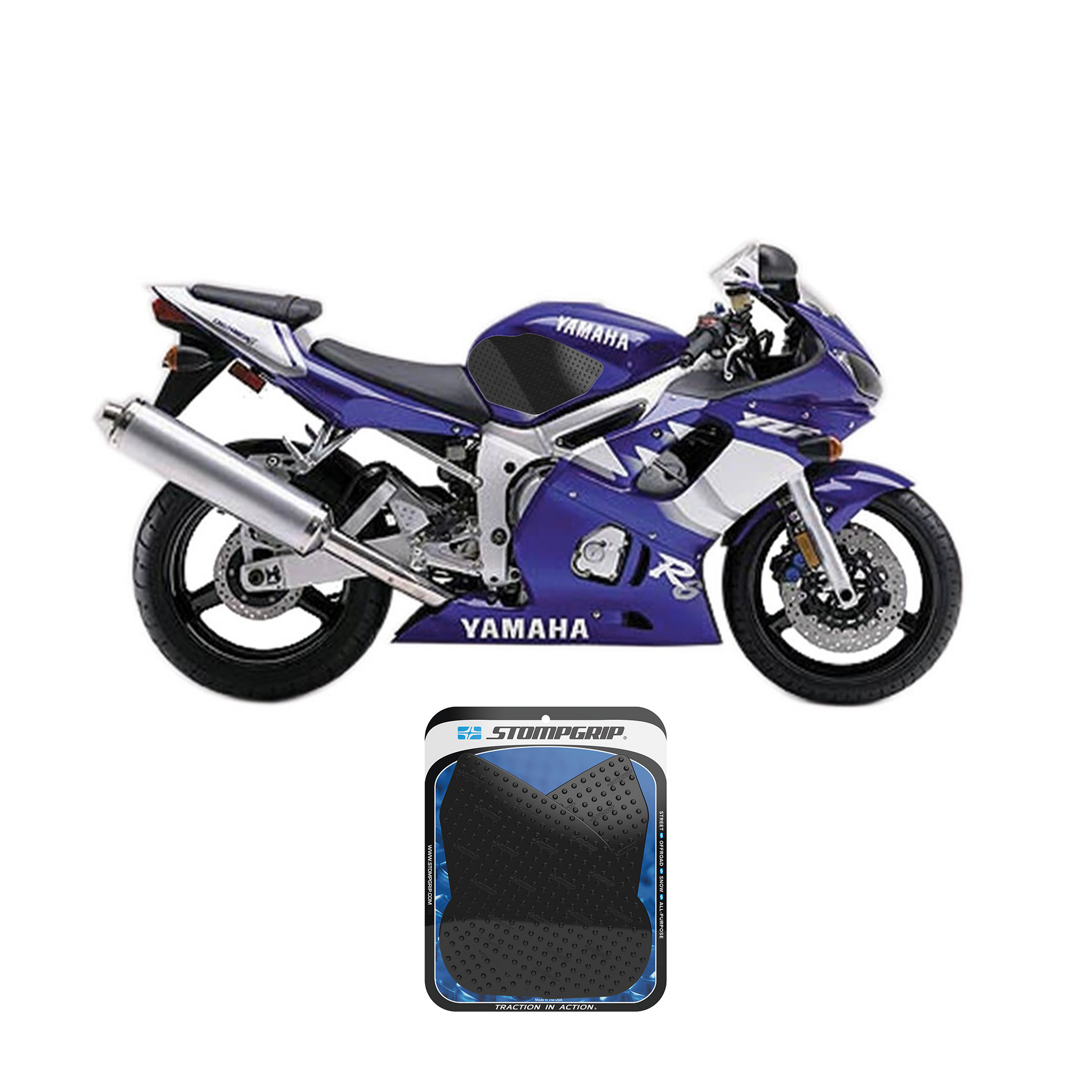 Stompgrip - Yamaha YZF-R6 99-02 Tank Grips (0003) Stompgrip - Yamaha YZF-R6 99-02 Tank Grips (0003)