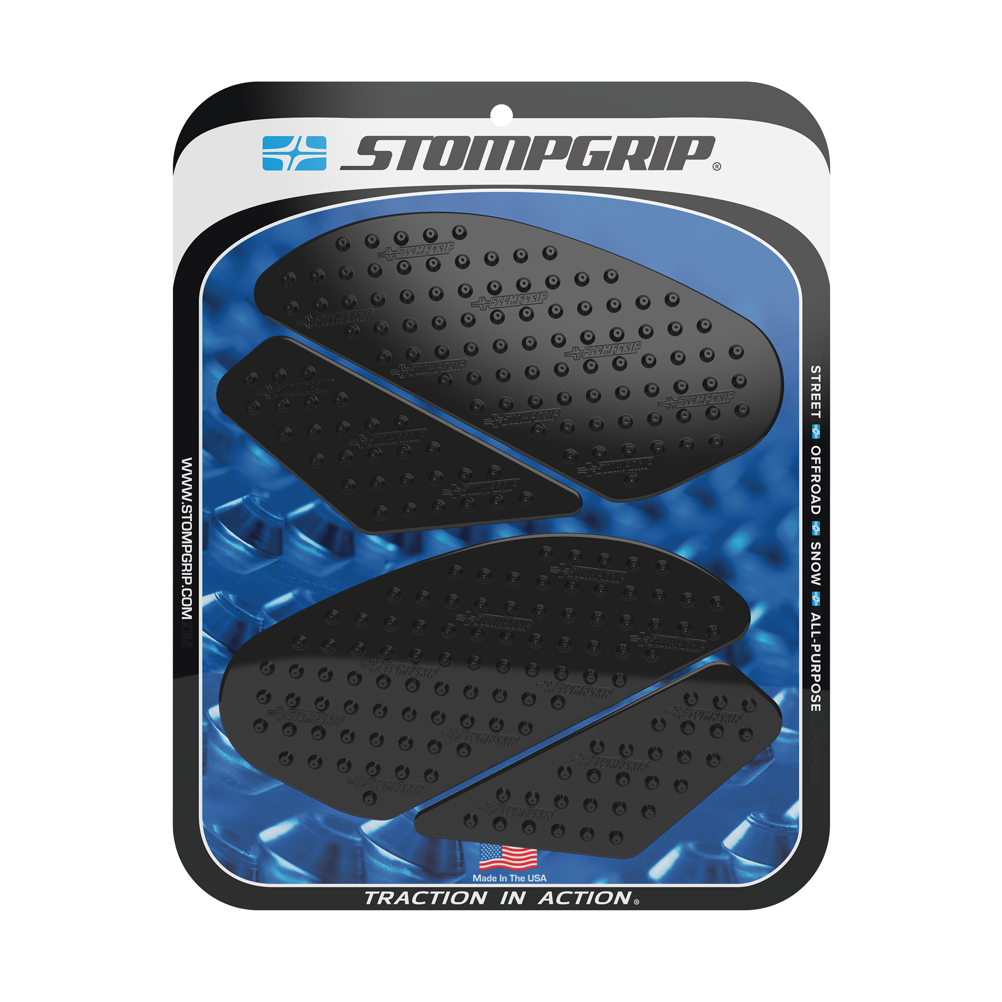 SAVAGE EASYGRIP Tank Pads Gripper Stomp Grips For Yamaha YZF-R1 07-08 & R6 08-12 - Black