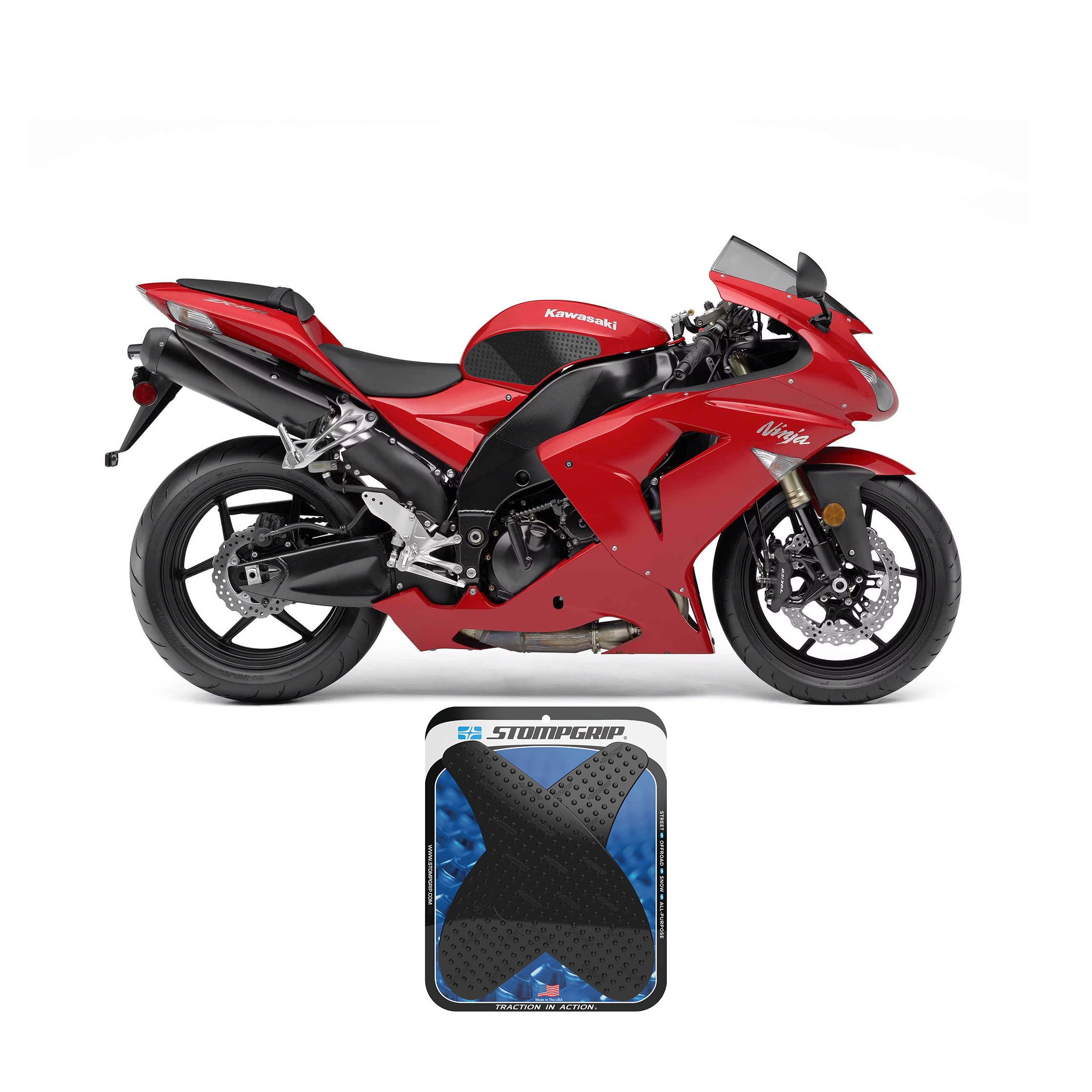 Stompgrip - Kawasaki Ninja ZX-10R 04-07 Tank Grips (0030) Stompgrip - Kawasaki Ninja ZX-10R 04-07 Tank Grips (0030)