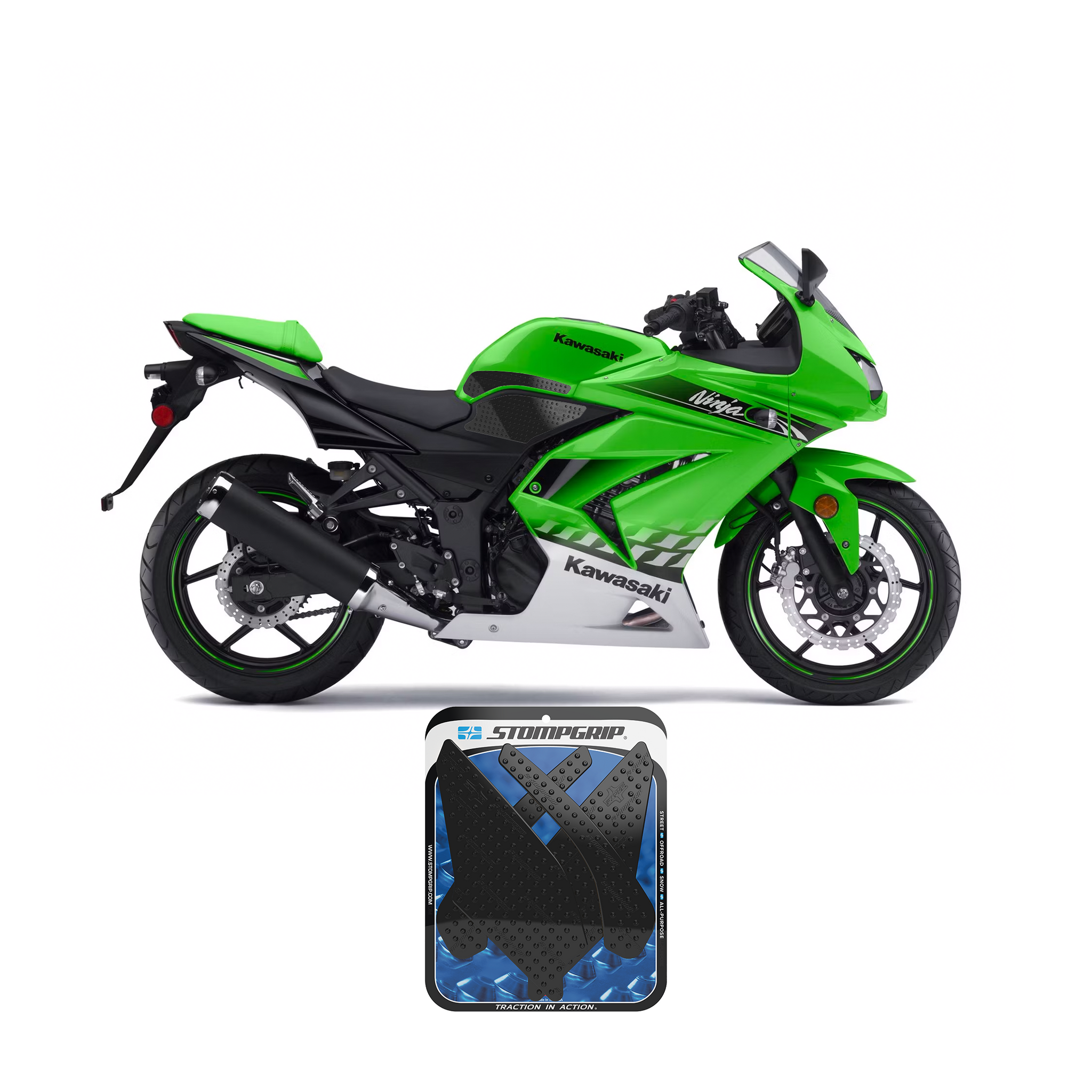 Stompgrip - Kawasaki Ninja 250R 08-12 Tank Grips (0036) Stompgrip - Kawasaki Ninja 250R 08-12 Tank Grips (0036)