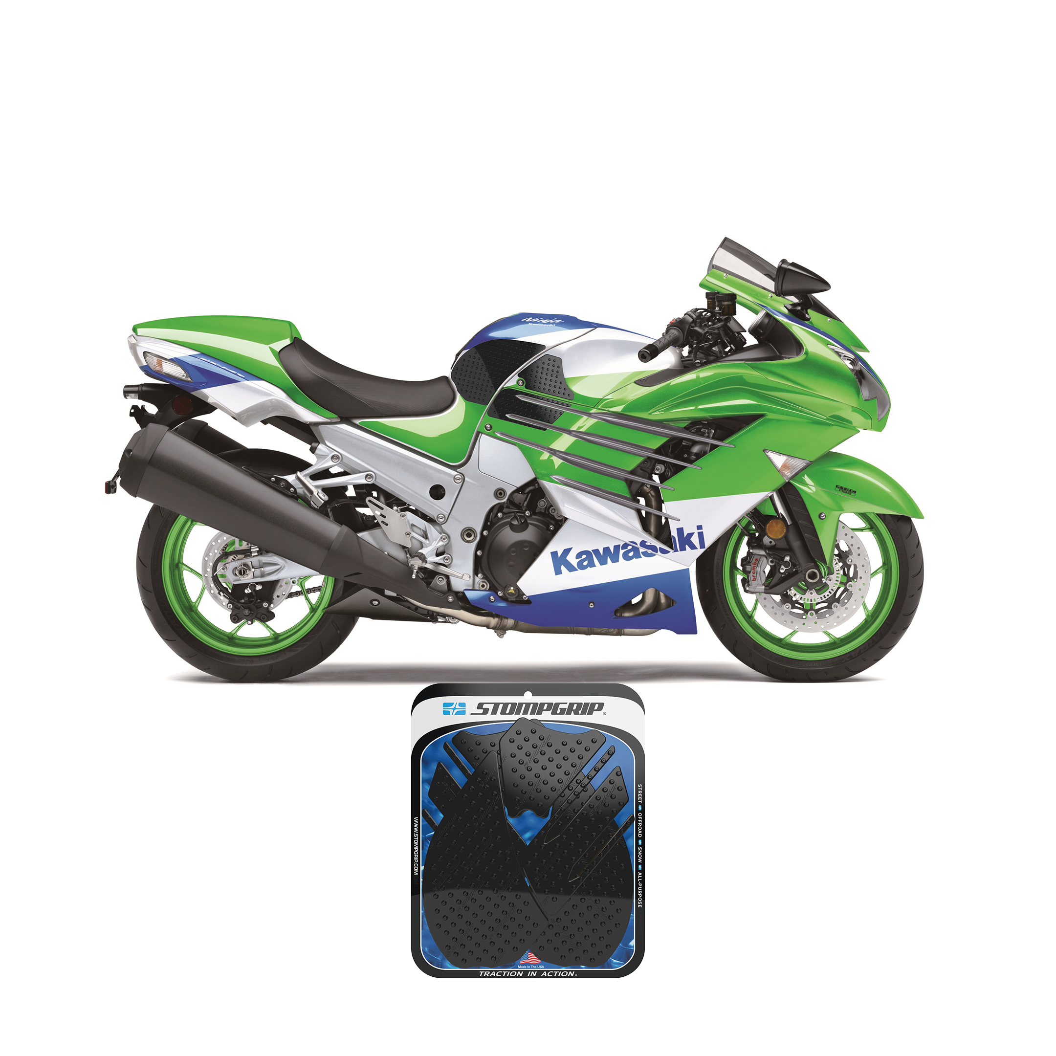 Stompgrip - Kawasaki Ninja ZX-14 12-25 Tank Grips (0042) Stompgrip - Kawasaki Ninja ZX-14 12-25 Tank Grips (0042)