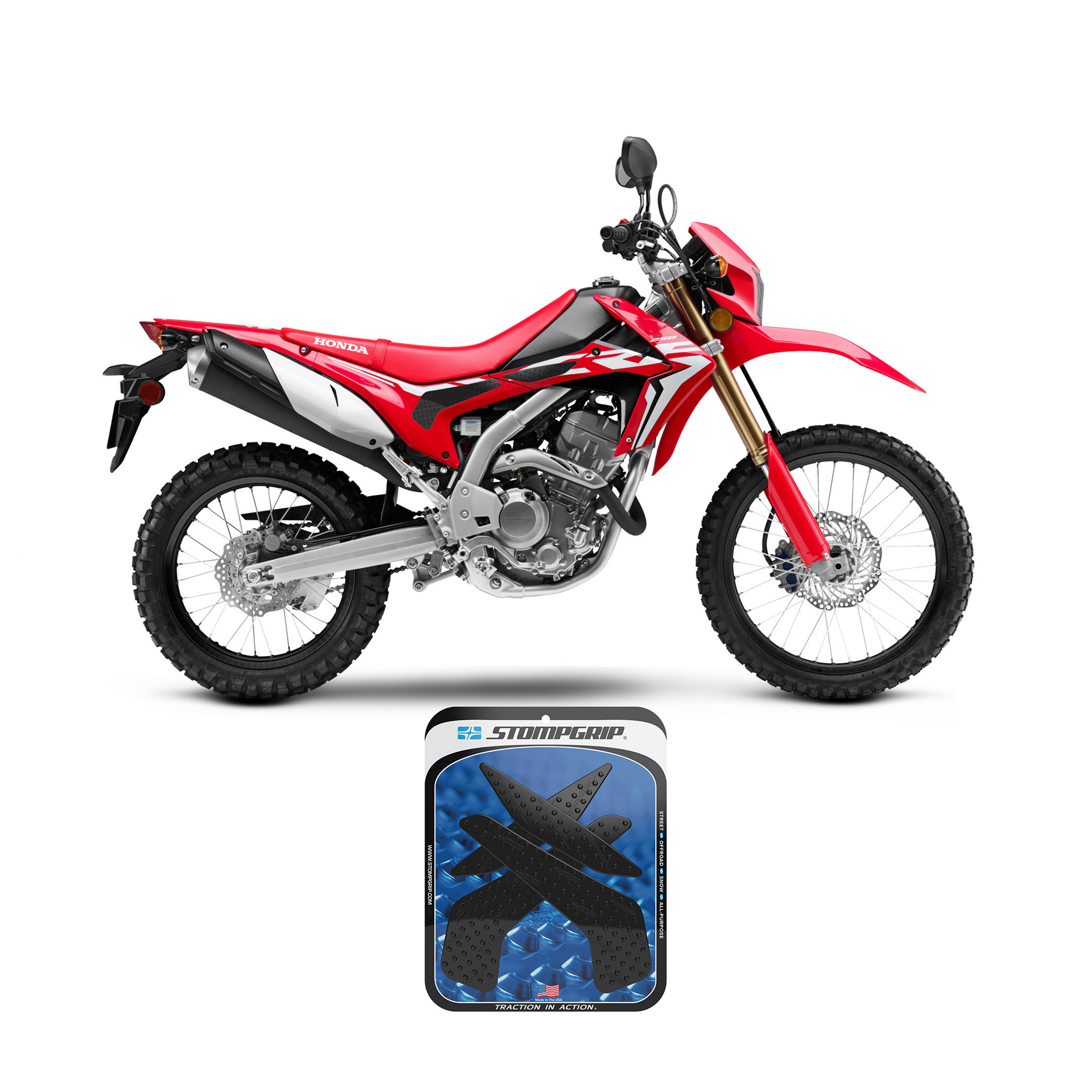 Stompgrip - Honda CRF250L/M 13-20 Tank Grips (0088) Stompgrip - Honda CRF250L/M 13-20 Tank Grips (0088)