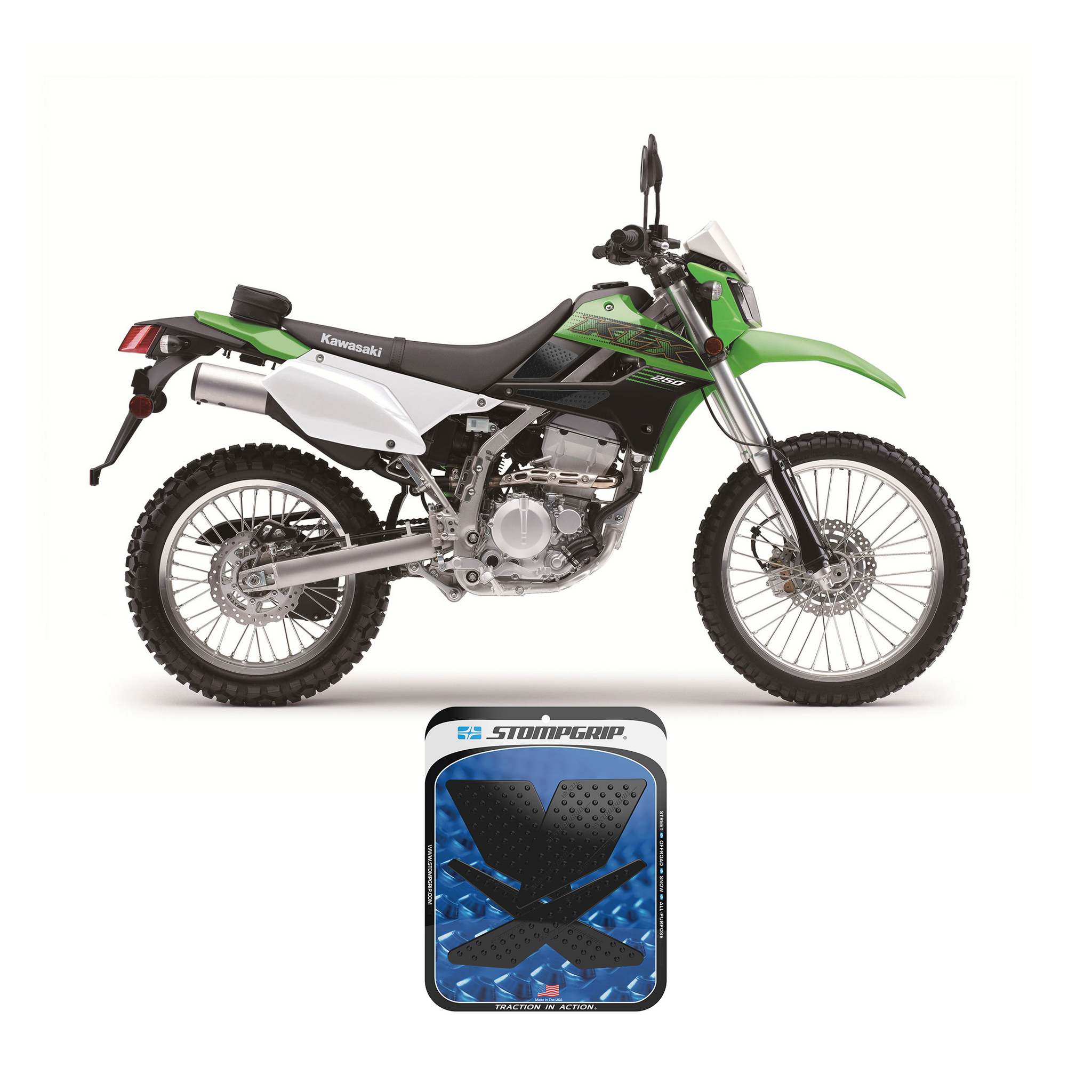 Stompgrip - Kawasaki KLX 250S 09-20 Tank Grips (0089) Stompgrip - Kawasaki KLX 250S 09-20 Tank Grips (0089)