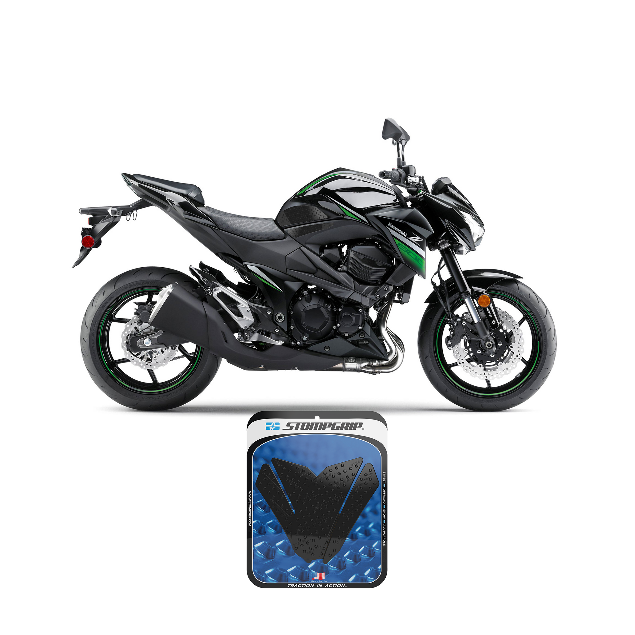 Stompgrip - Kawasaki Z800 13-16 Tank Grips (0117) Stompgrip - Kawasaki Z800 13-16 Tank Grips (0117)