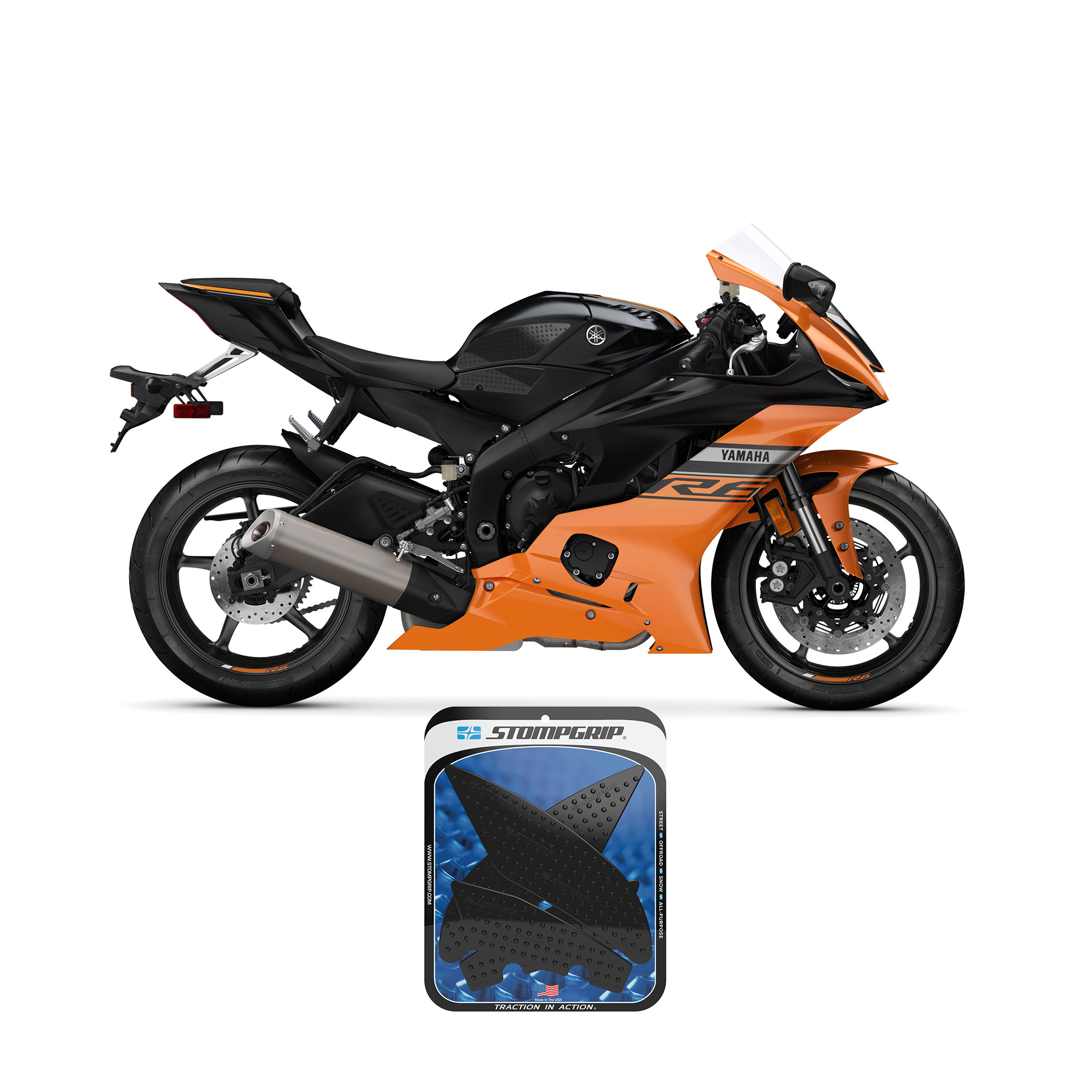 Yamaha YZF R1 07-08 / R6 08-12 Tank Gripper Pads | Stomp Grips For Better Knee Grip