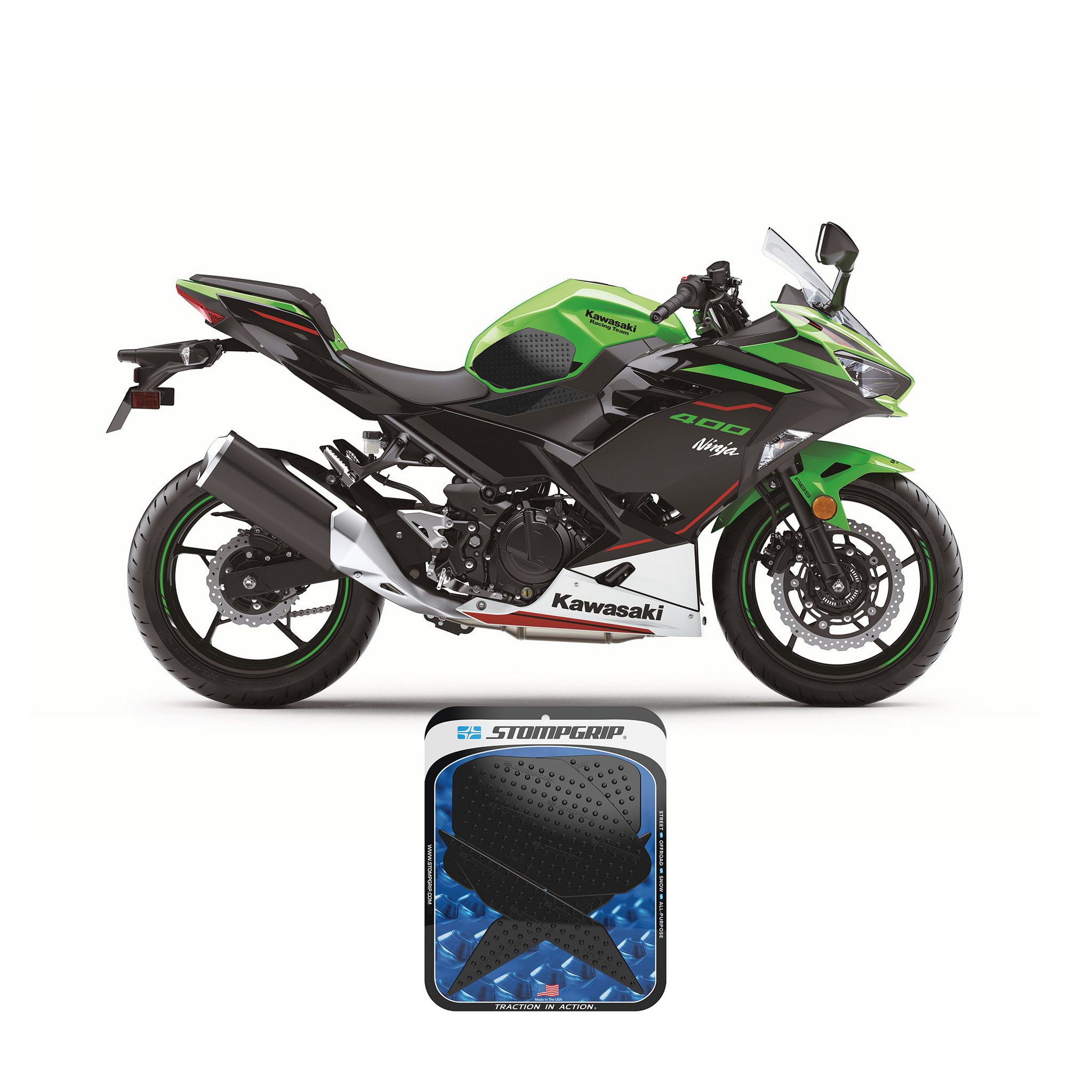 Stompgrip - Kawasaki Ninja 400 18-23 Tank Grips (0149) Stompgrip - Kawasaki Ninja 400 18-23 Tank Grips (0149)