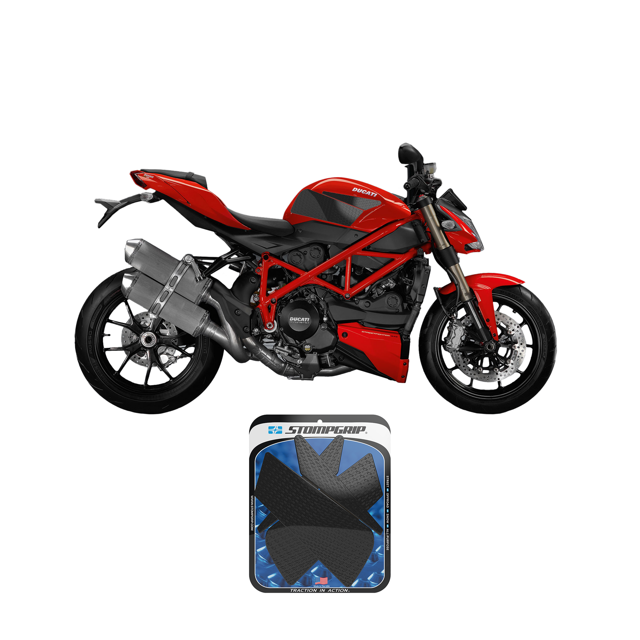 Stompgrip - Ducati Streetfighter/848 09-15 Tank Grips (0065-1) Stompgrip - Ducati Streetfighter/848 09-15 Tank Grips (0065-1)
