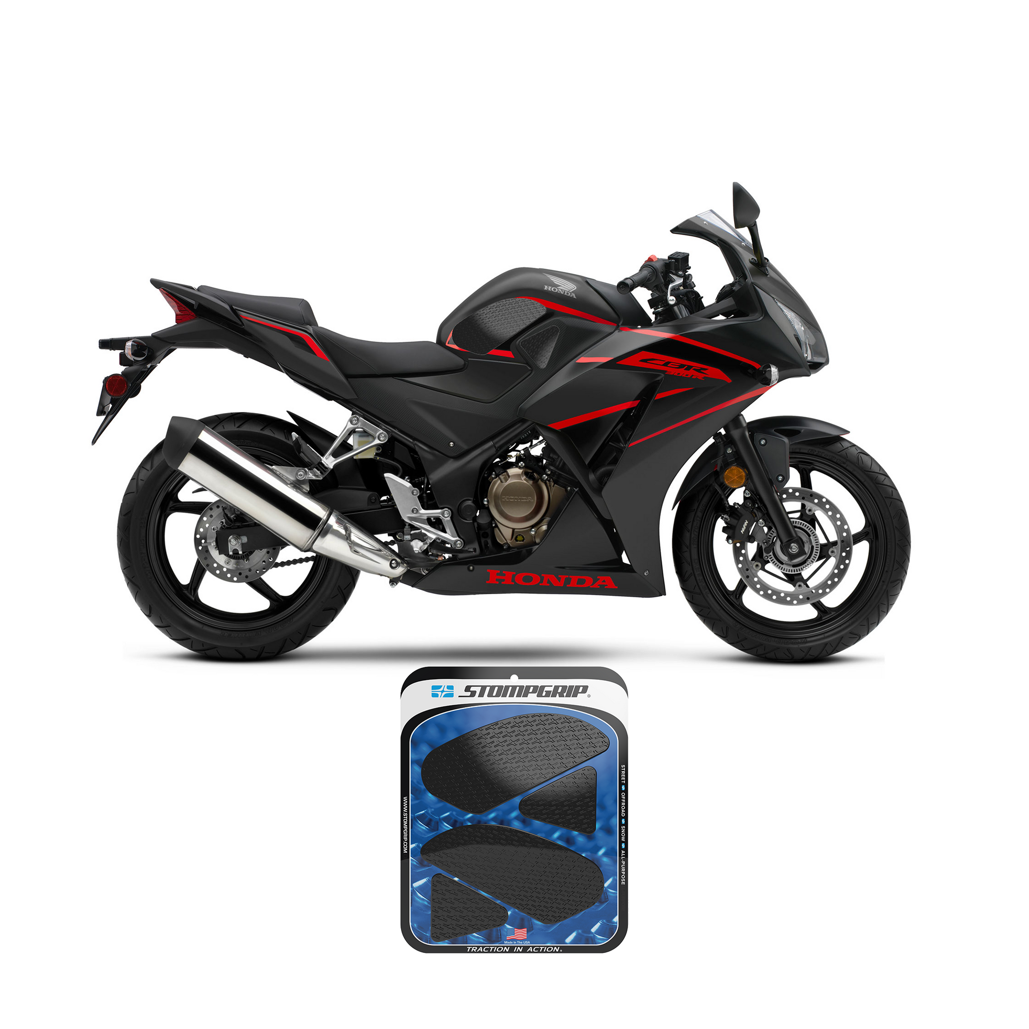 Stompgrip - Honda CBR250R / CBR300R 15-25 Tank Grips (0100) Stompgrip - Honda CBR250R / CBR300R 15-25 Tank Grips (0100)