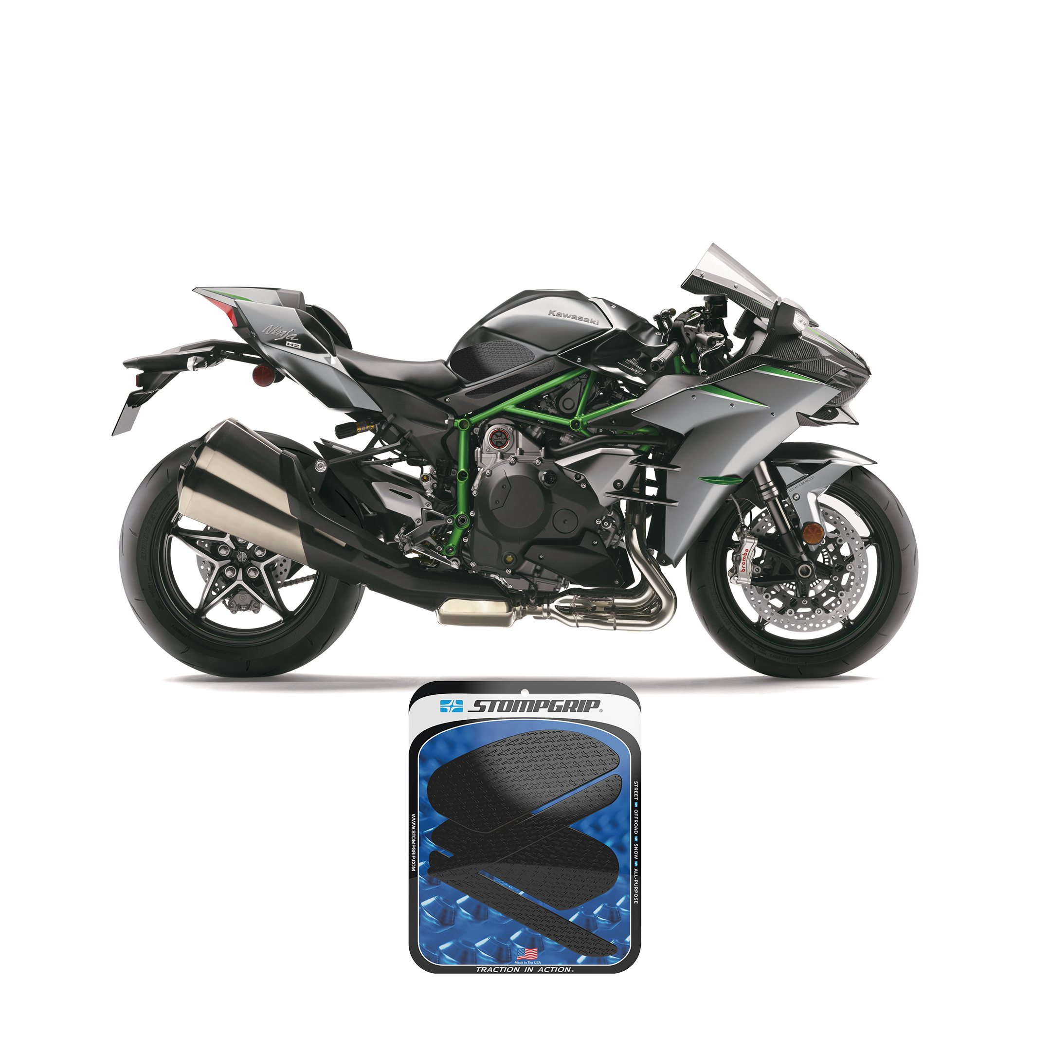 ホプキンス Stompgrip - Kawasaki Ninja ZX-6R 07-08 Tank Grips (0032)