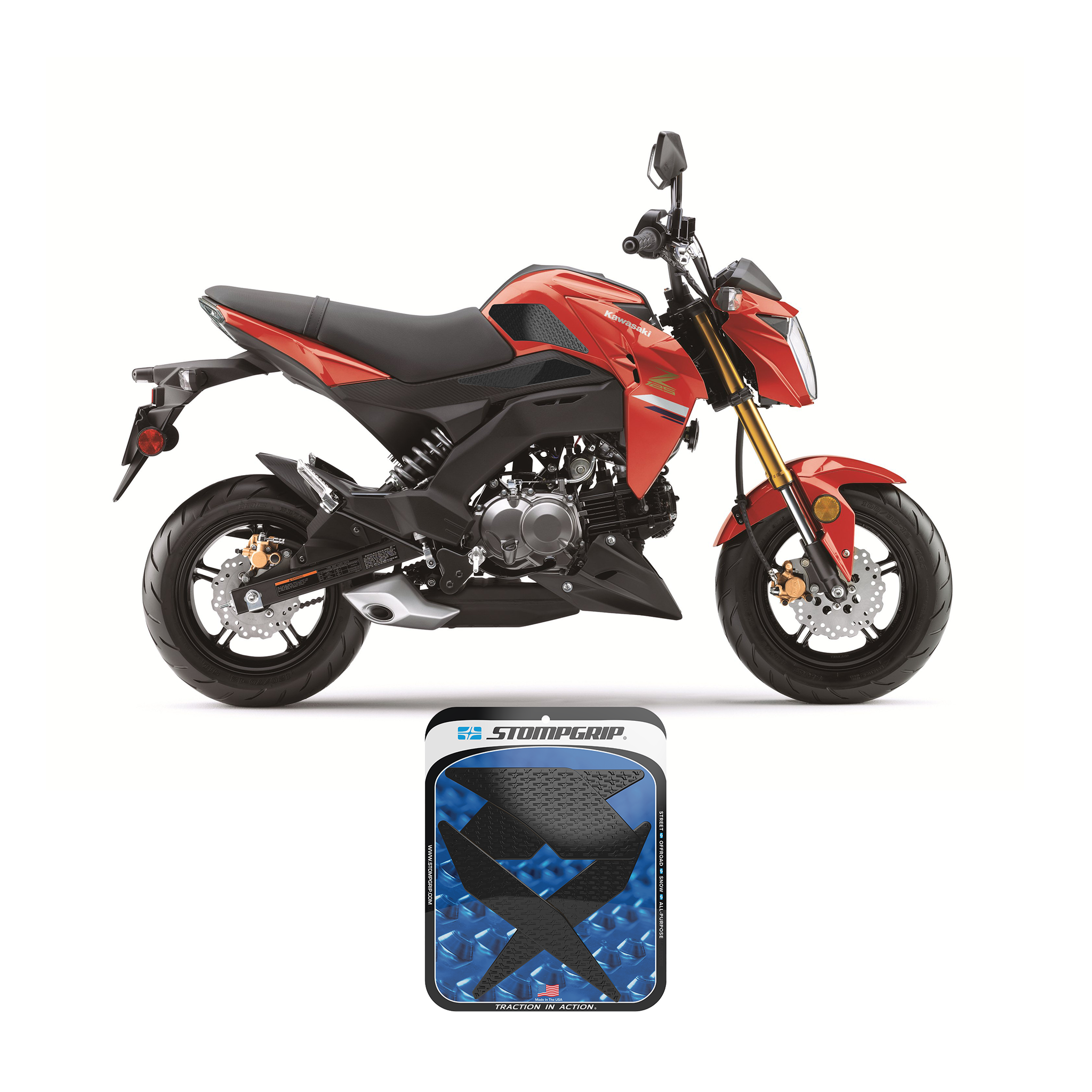 Stompgrip - Kawasaki Z125 Pro 17-24 Tank Grips (0137) Stompgrip - Kawasaki Z125 Pro 17-24 Tank Grips (0137)