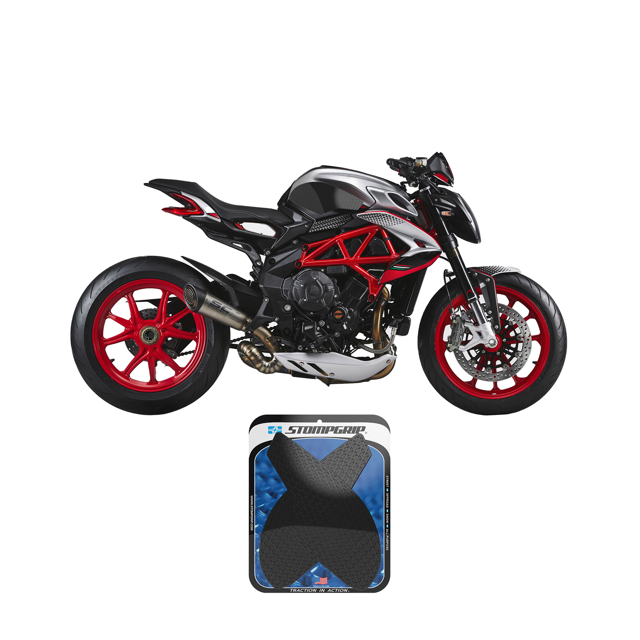 Stompgrip - MV Agusta Brutale 800/1090/Dragster 17-22 Tank Grips (0147 Stompgrip - MV Agusta Brutale 800/1090/Dragster 17-22 Tank Grips (0147