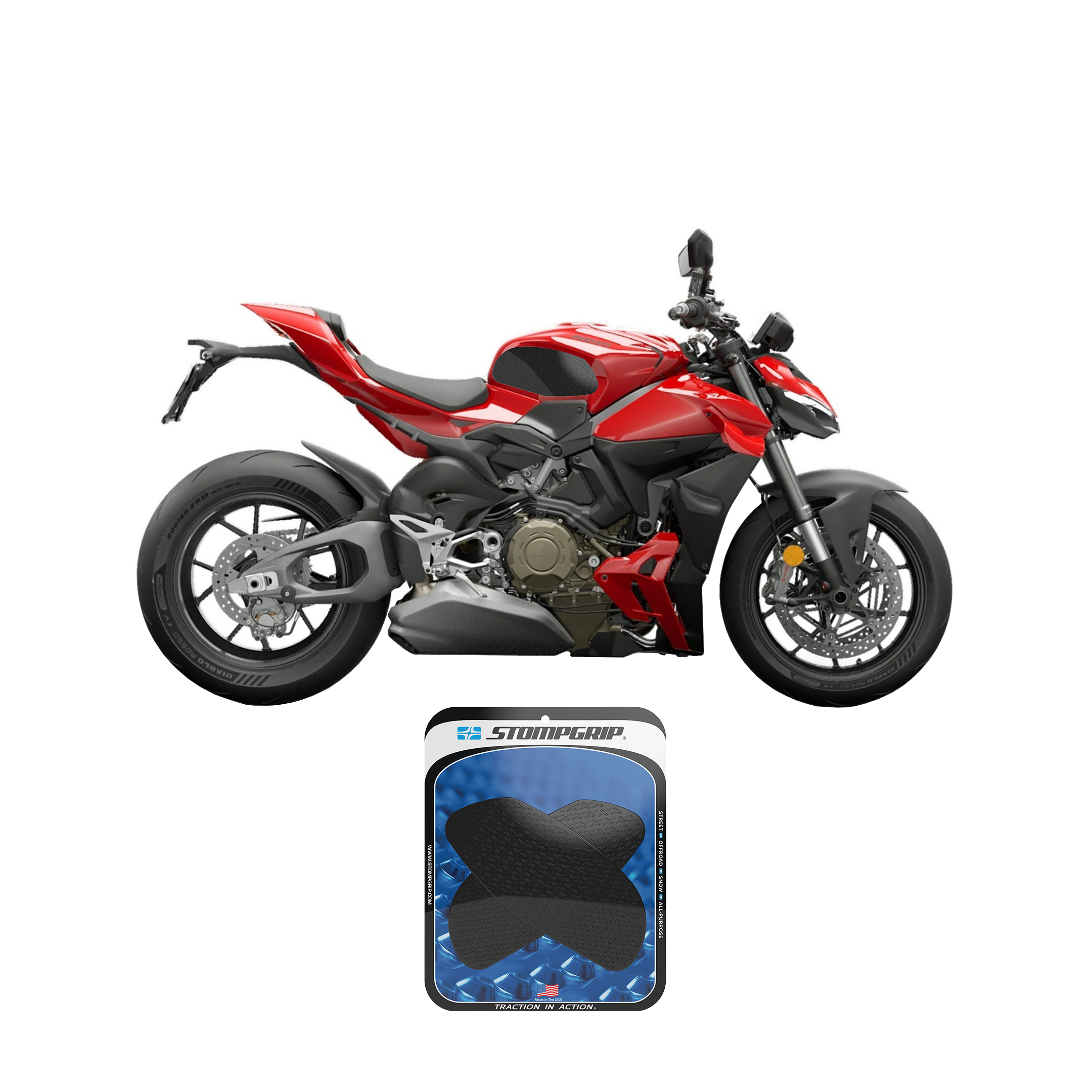 ducati ストリートファイターV4Sグリップ Stompgrip - Ducati Streetfighter V4/S V2/S - 2025-26 Tank Grips (0214-